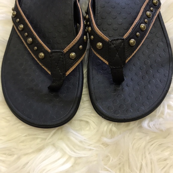 Vionic Leather Studded Thong Sandals - Vanessa - Picture 6 of 14
